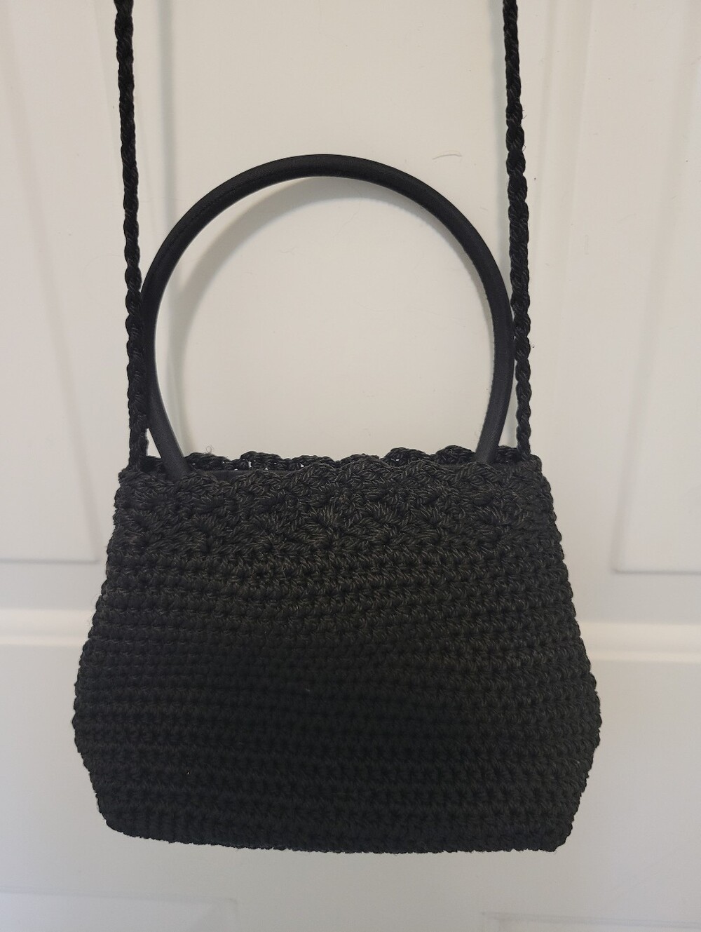 Small Black Crocheted Handbag/Shoulder Bag